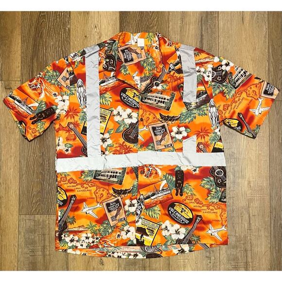Hawaiian Fridays Other - Hawaiian Fridays 2XL Reflective Hawaiian Shirt Safety Class 2 Work USA Made EUC